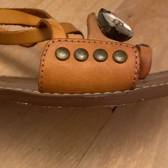 ALDO Leather Jewelled Tan Gladiator Sandal - Picture 7 of 10